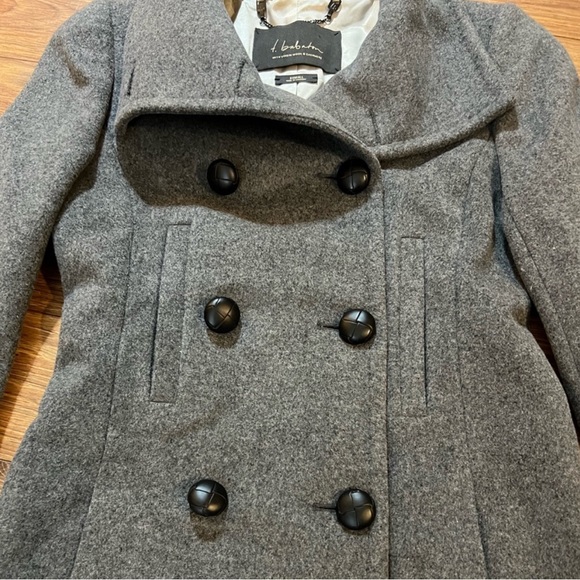 Babaton Pea Coat Grey Size XS - Picture 5 of 9